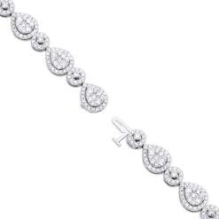 In Line 14K White Gold Unique Round Diamond Drop Bracelet For Women 7 Carat 13 In Line 14K White Gold Unique Round Diamond Drop Bracelet For Women 7 Carat -Luxurman in line 14k gold unique round diamond drop bracelet for women 7 carat backwh