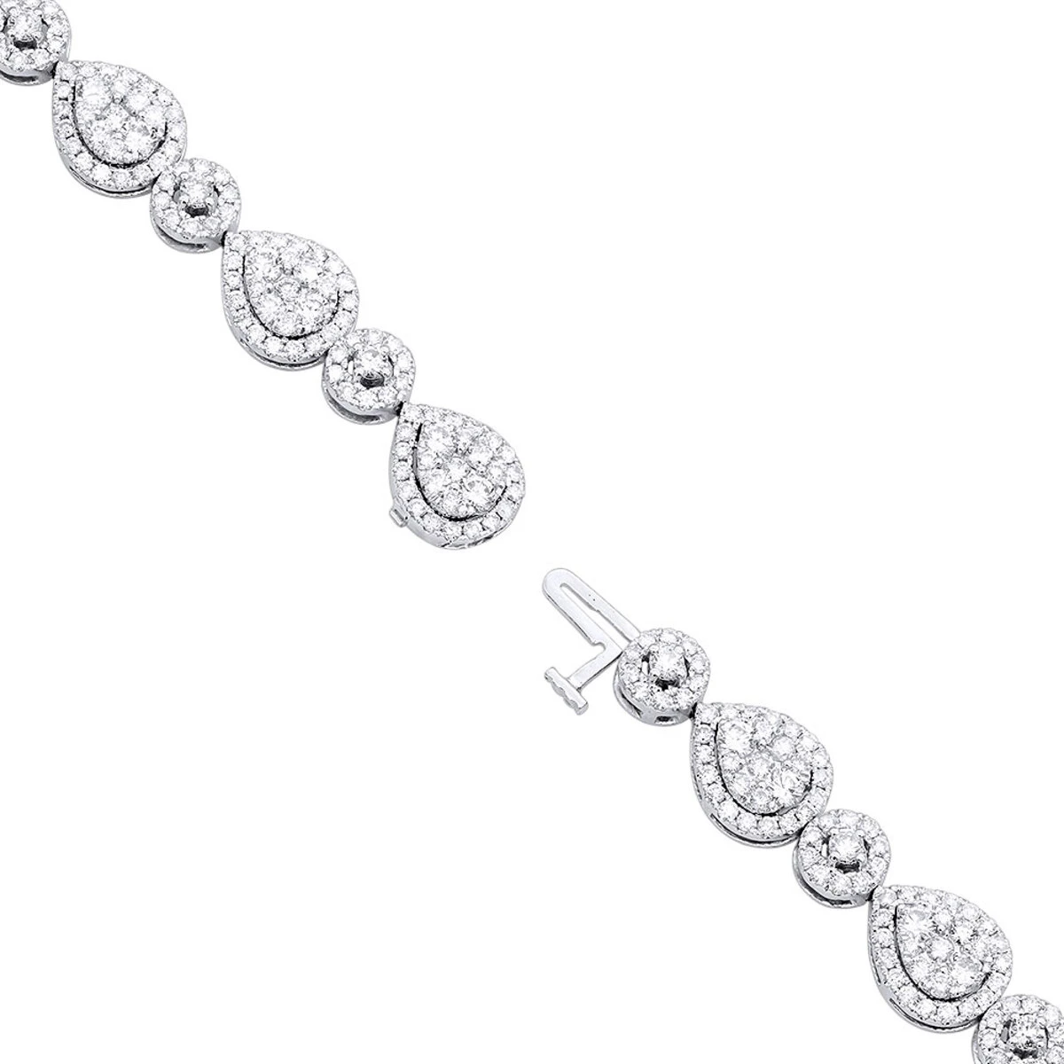 In Line 14K White Gold Unique Round Diamond Drop Bracelet For Women 7 Carat 4 In Line 14K White Gold Unique Round Diamond Drop Bracelet For Women 7 Carat - Image 4