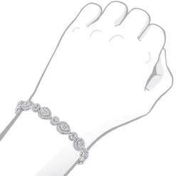 In Line 14K White Gold Unique Round Diamond Drop Bracelet For Women 7 Carat 14 In Line 14K White Gold Unique Round Diamond Drop Bracelet For Women 7 Carat -Luxurman in line 14k gold unique round diamond drop bracelet for women 7 carat bodwh