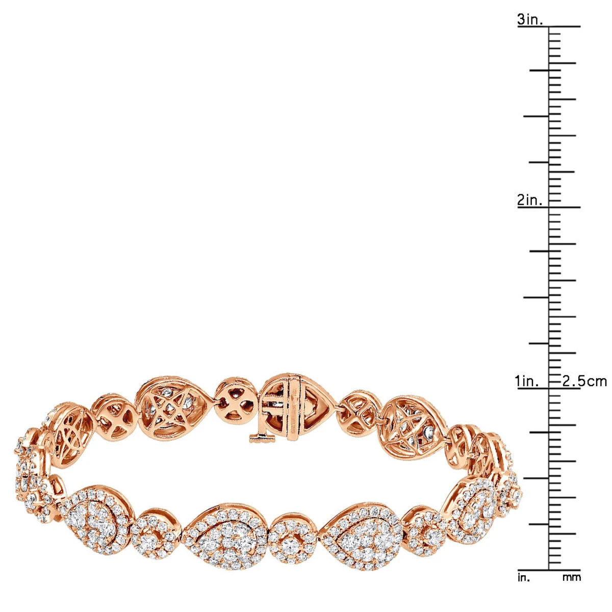 In Line 14K White Gold Unique Round Diamond Drop Bracelet For Women 7 Carat 10 In Line 14K White Gold Unique Round Diamond Drop Bracelet For Women 7 Carat - Image 10