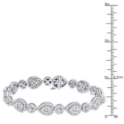 In Line 14K White Gold Unique Round Diamond Drop Bracelet For Women 7 Carat 17 In Line 14K White Gold Unique Round Diamond Drop Bracelet For Women 7 Carat -Luxurman in line 14k gold unique round diamond drop bracelet for women 7 carat rulerwh