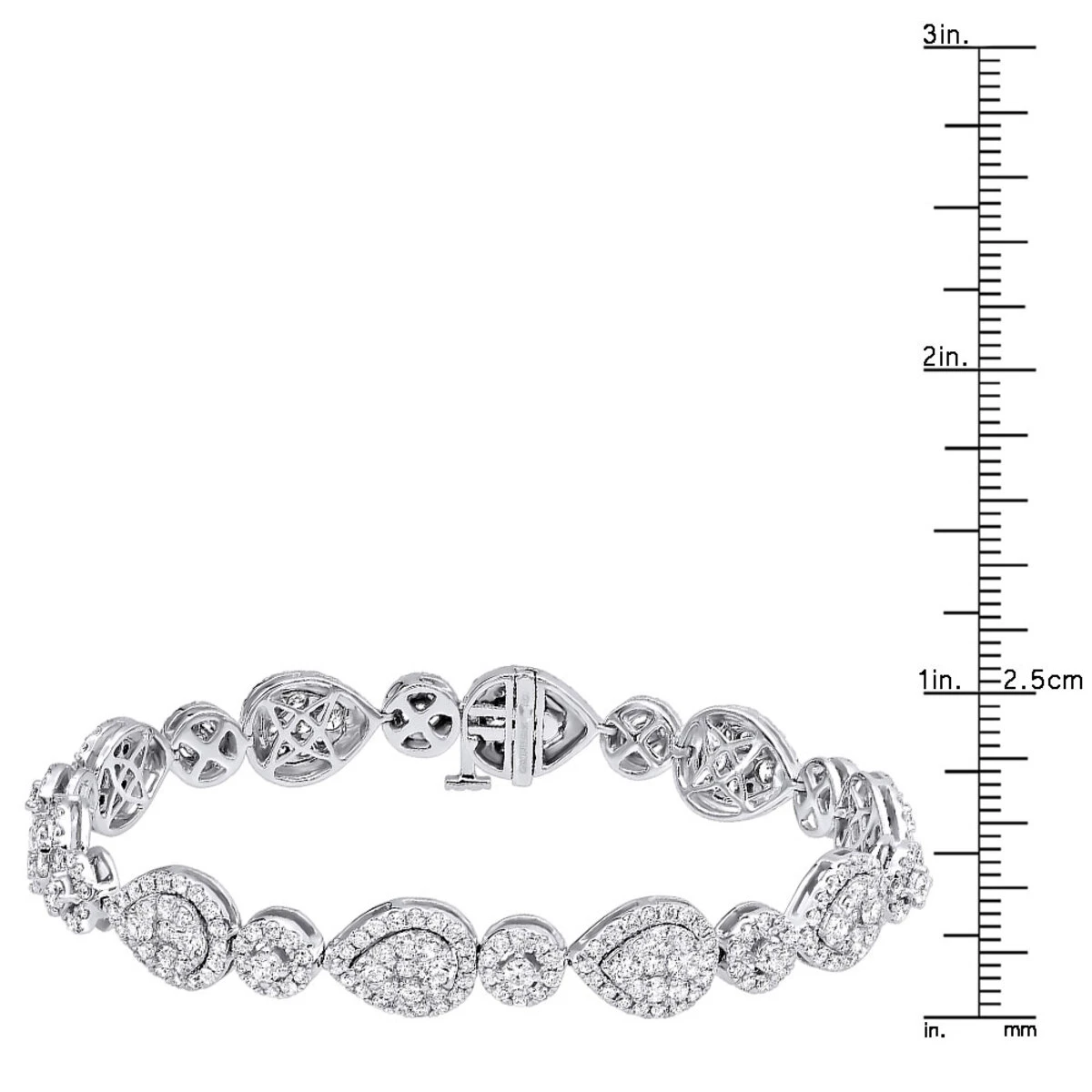 In Line 14K White Gold Unique Round Diamond Drop Bracelet For Women 7 Carat 8 In Line 14K White Gold Unique Round Diamond Drop Bracelet For Women 7 Carat - Image 8