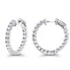 1 Inch Inside Out Classic Diamond Hoop Earrings 2.75ct 14K White Gold G-H VS-SI