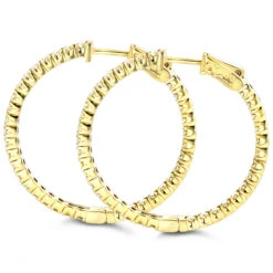 Inside Out Yellow Diamond Hoop Earrings 14K Yellow Gold By Luxurman 2.2ct. 9 Inside Out Yellow Diamond Hoop Earrings 14K Yellow Gold By Luxurman 2.2ct. -Luxurman inside out yellow diamond hoop earrings in 14k gold by luxurman 22ct backye
