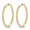 Inside Out Yellow Diamond Hoop Earrings 14K Yellow Gold By Luxurman 2.2ct.