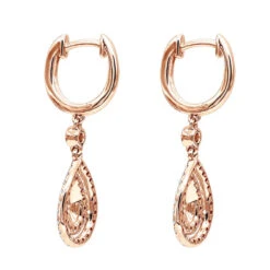 14K White Gold Diamond Dangle Drop Earrings For Women By Luxurman 1.2ct -Luxurman jewelry 14k gold diamond dangle drop earrings for women by luxurman 12ct backro