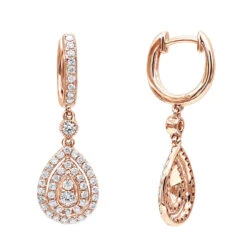 14K White Gold Diamond Dangle Drop Earrings For Women By Luxurman 1.2ct -Luxurman jewelry 14k gold diamond dangle drop earrings for women by luxurman 12ct ro