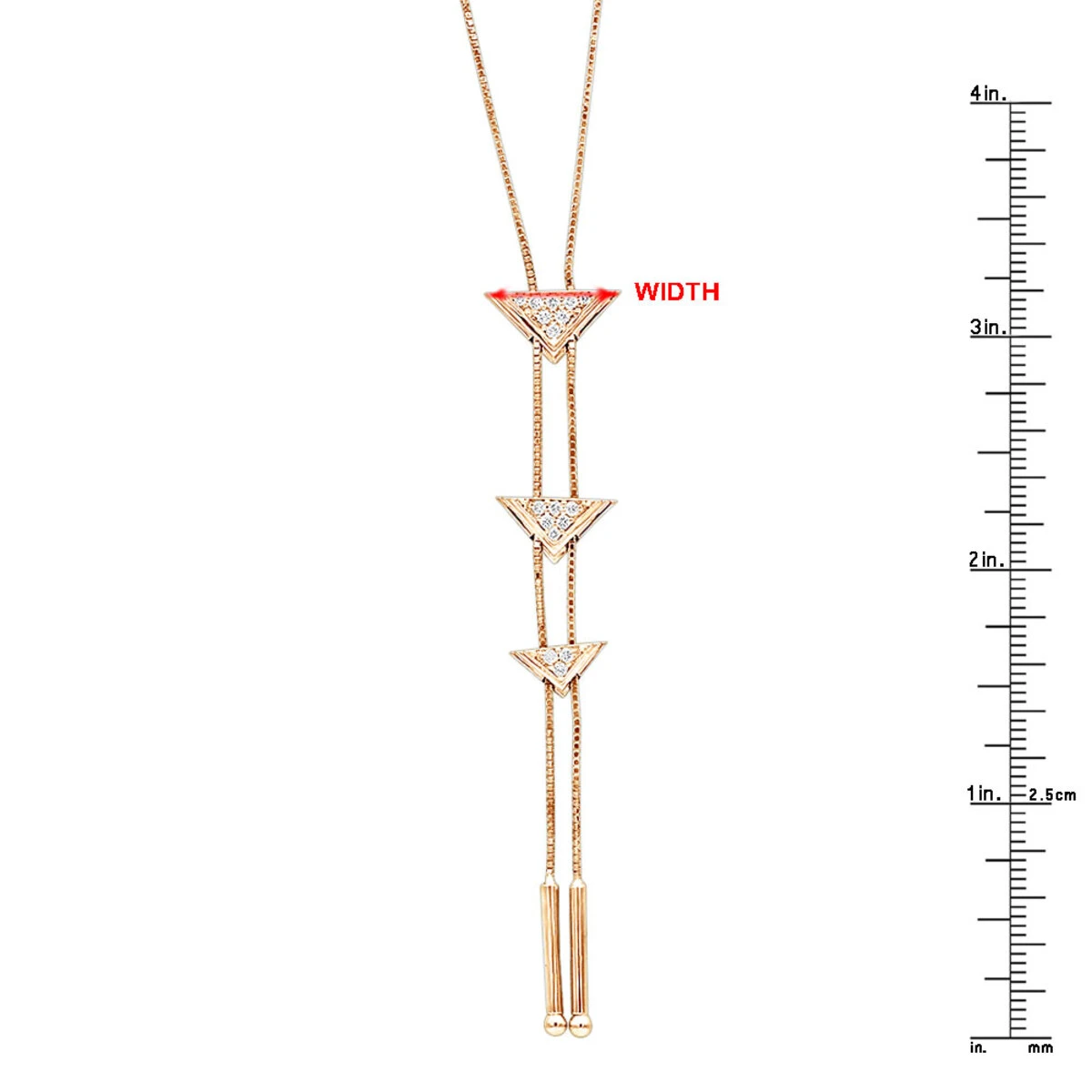 14K White Gold Diamond Triangle Necklace For Women Adjustable By LUXURMAN 0.25ct 12 14K White Gold Diamond Triangle Necklace For Women Adjustable By LUXURMAN 0.25ct - Image 12