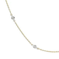 14K Yellow Gold Diamonds By The Yard Station Necklace For Women 0.5 Adjustable 25 14K Yellow Gold Diamonds By The Yard Station Necklace For Women 0.5 Adjustable -Luxurman jewelry 14k gold diamonds by the yard station necklace for women 05 adjustable boxye 1