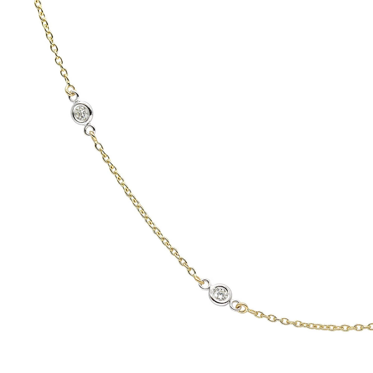 14K Yellow Gold Diamonds By The Yard Station Necklace For Women 0.5 Adjustable 11 14K Yellow Gold Diamonds By The Yard Station Necklace For Women 0.5 Adjustable - Image 11