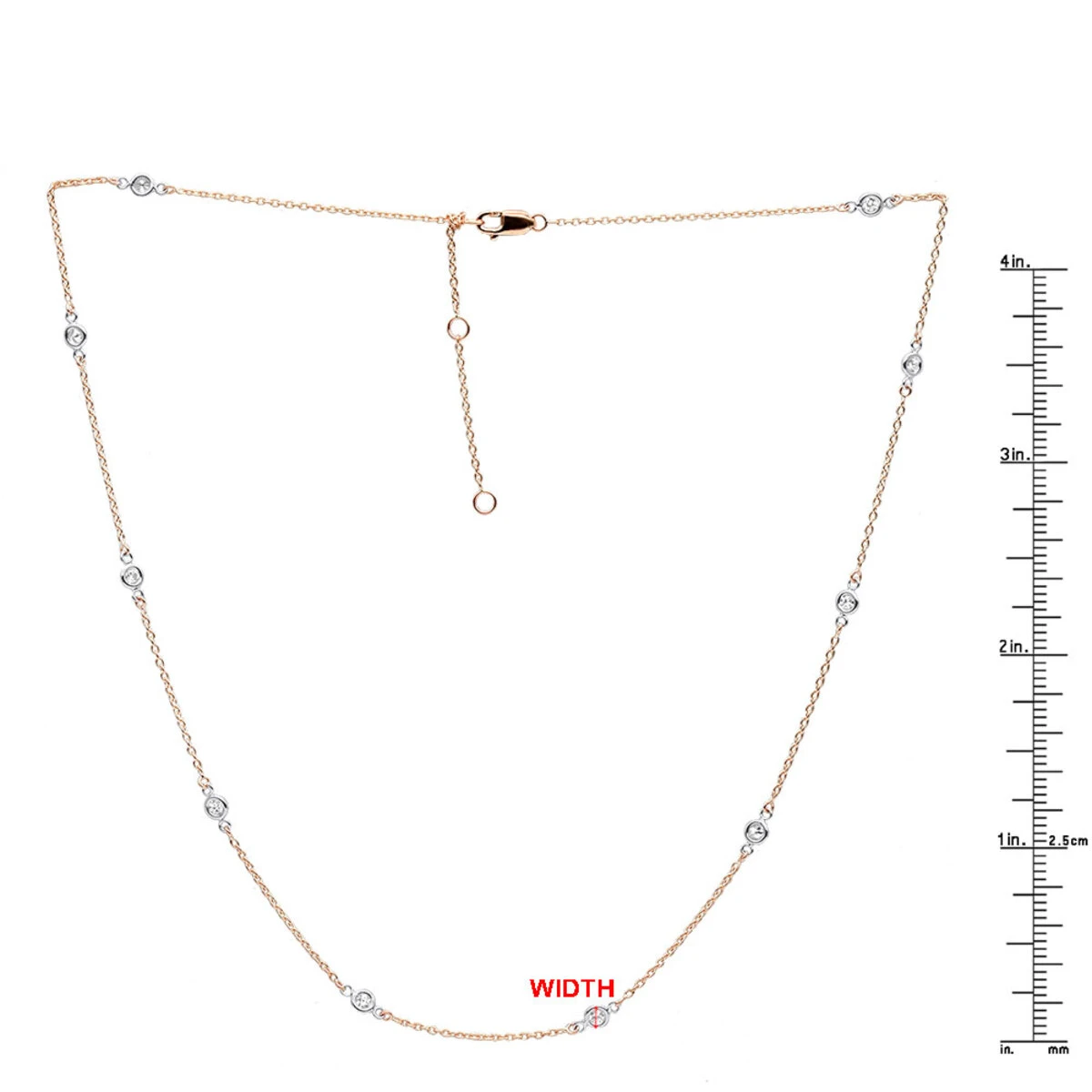 14K Yellow Gold Diamonds By The Yard Station Necklace For Women 0.5 Adjustable 15 14K Yellow Gold Diamonds By The Yard Station Necklace For Women 0.5 Adjustable - Image 15