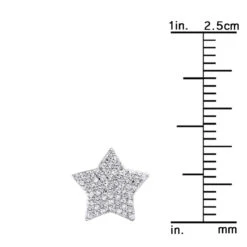 14K White Gold Fully Iced Out Pave Diamond Star Earrings Studs 0.25CT By Luxurman -Luxurman jewelry 14k gold fully iced out pave diamond star earrings studs 025ct by luxurman rulerwh