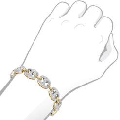 14K Yellow Gold Gucci Link Diamond Bracelet For Ladies 5 Carat By LUXURMAN -Luxurman jewelry 14k gold gucci link diamond bracelet for ladies 5 carat by luxurman bodye