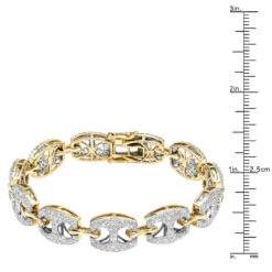 14K Yellow Gold Gucci Link Diamond Bracelet For Ladies 5 Carat By LUXURMAN -Luxurman jewelry 14k gold gucci link diamond bracelet for ladies 5 carat by luxurman rulerye