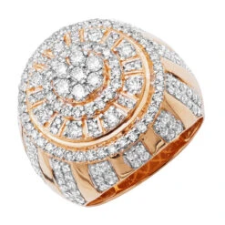 14K Yellow Gold Large Dome Shaped Men's Diamond Statement Ring 3D Design 3.5ct -Luxurman jewelry 14k gold large dome shaped mens diamond statement ring 3d design 35ct 803187 ro 20201203