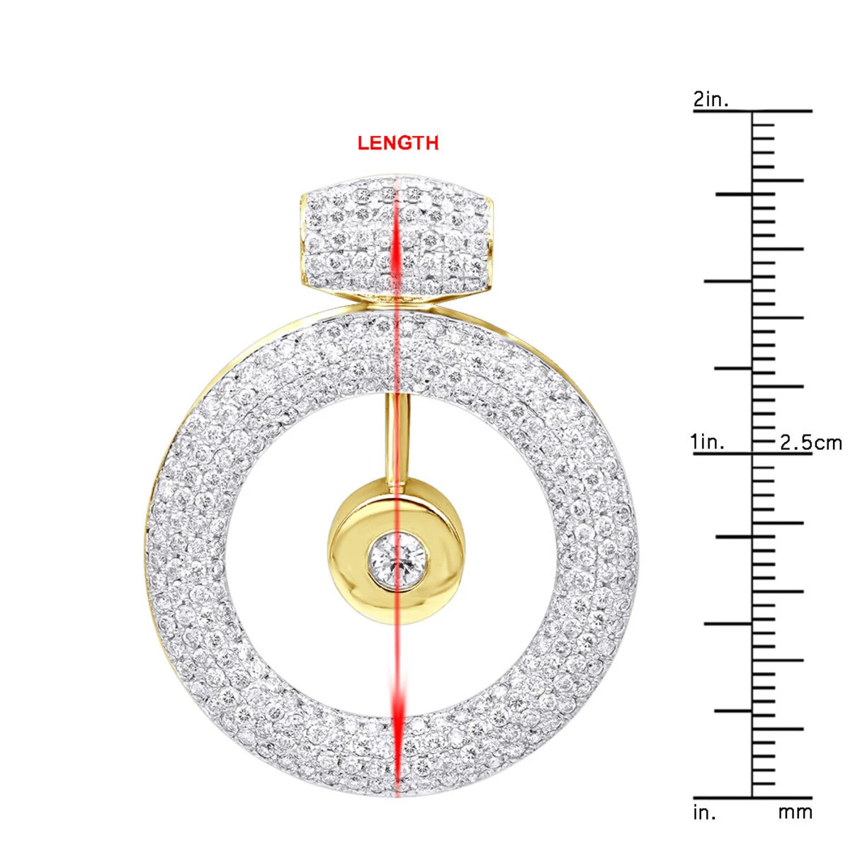 14K White Gold Large Round Shape Diamond Circle Pendant For Women 5.25CT Luxurman 11 14K White Gold Large Round Shape Diamond Circle Pendant For Women 5.25CT Luxurman - Image 11