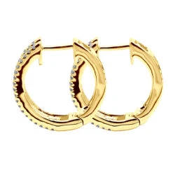 14K White Gold Natural Blue Sapphire And Diamond Huggie Earrings For Women 1ct 12 14K White Gold Natural Blue Sapphire And Diamond Huggie Earrings For Women 1ct -Luxurman jewelry 14k gold natural blue sapphire and diamond huggie earrings for women 085ct backye