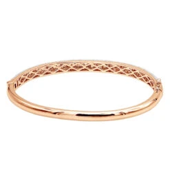 14K White Gold Pave Diamond Bangle Bracelet For Women 4.75ct By LUXURMAN -Luxurman jewelry 14k gold pave diamond bangle bracelet for women 475ct by luxurman backro