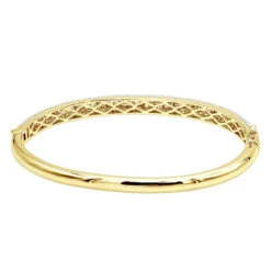 14K White Gold Pave Diamond Bangle Bracelet For Women 4.75ct By LUXURMAN -Luxurman jewelry 14k gold pave diamond bangle bracelet for women 475ct by luxurman backye