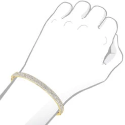 14K White Gold Pave Diamond Bangle Bracelet For Women 4.75ct By LUXURMAN -Luxurman jewelry 14k gold pave diamond bangle bracelet for women 475ct by luxurman bodye