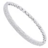 14K White Gold Pave Diamond Bangle Bracelet For Women 4.75ct By LUXURMAN