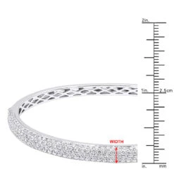 14K White Gold Pave Diamond Bangle Bracelet For Women 4.75ct By LUXURMAN -Luxurman jewelry 14k gold pave diamond bangle bracelet for women 475ct by luxurman rulerwh