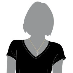 14K Yellow Gold Sapphire And Diamond Ladies Cross Pendant 1.32ct By Luxurman -Luxurman jewelry 14k gold sapphire and diamond ladies cross pendant 132ct by luxurman 001236 bodye