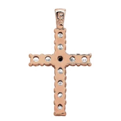 14K White Gold White And Black Diamond Cross Pendant For Men & Women 1.33ct 13 14K White Gold White And Black Diamond Cross Pendant For Men & Women 1.33ct -Luxurman jewelry 14k gold white and black diamond cross pendant for men women 133ct backro