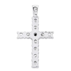 14K White Gold White And Black Diamond Cross Pendant For Men & Women 1.33ct 11 14K White Gold White And Black Diamond Cross Pendant For Men & Women 1.33ct -Luxurman jewelry 14k gold white and black diamond cross pendant for men women 133ct backwh