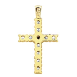 14K White Gold White And Black Diamond Cross Pendant For Men & Women 1.33ct 12 14K White Gold White And Black Diamond Cross Pendant For Men & Women 1.33ct -Luxurman jewelry 14k gold white and black diamond cross pendant for men women 133ct backye