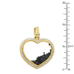 14K Yellow Gold White Black Diamonds Ladies Diamond Heart Shaker Pendant 8ct Moving Stones 15 14K Yellow Gold White Black Diamonds Ladies Diamond Heart Shaker Pendant 8ct Moving Stones -Luxurman jewelry 14k gold white black diamonds ladies diamond heart shaker pendant 8ct moving stones 000988 rulerye