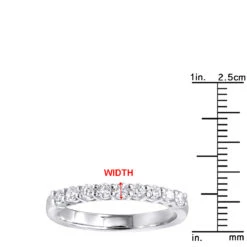 18K White Gold G VS Diamond Band For Women LUXURMAN 9 Stone Anniversary Ring -Luxurman jewelry 18k gold g vs diamond band for women luxurman 9 stone anniversary ring rulerwh