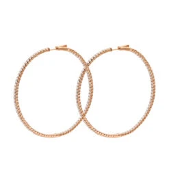 2.5 Inch Inside Out Diamond Hoop Earrings For Women 5 Carat VS Diamonds 14K Yellow Gold -Luxurman jewelry 25 inch inside out diamond hoop earrings for women 5 carat vs diamonds 14k gold 001285 backro