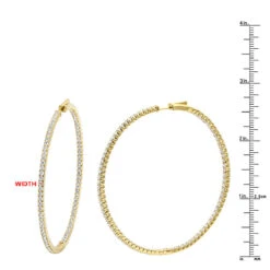2.5 Inch Inside Out Diamond Hoop Earrings For Women 5 Carat VS Diamonds 14K Yellow Gold -Luxurman jewelry 25 inch inside out diamond hoop earrings for women 5 carat vs diamonds 14k gold 001285 rulerye 1