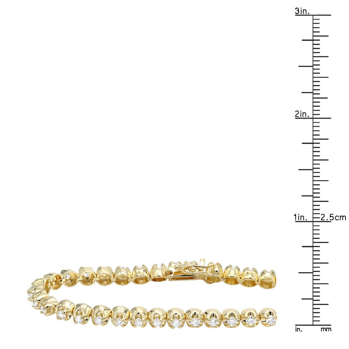3 Carat Diamond Tennis Bracelet For Men & Women 14K Yellow Gold Prong Set Diamonds 6 3 Carat Diamond Tennis Bracelet For Men & Women 14K Yellow Gold Prong Set Diamonds - Image 6