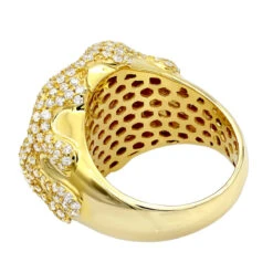 4 Carat Men's Diamond Ring Dripping Design 14K Yellow Gold Luxurman -Luxurman jewelry 4 carat unique mens diamond ring melting gold designer luxurman rings 14k gold backye