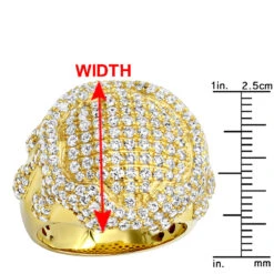 4 Carat Men's Diamond Ring Dripping Design 14K Yellow Gold Luxurman -Luxurman jewelry 4 carat unique mens diamond ring melting gold designer luxurman rings 14k gold rulerye