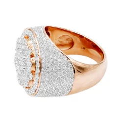 5 Carat Round Diamond Cluster Ring For Men Solid 14K Yellow Gold -Luxurman jewelry 5 carat round diamond cluster ring for men in solid 14k gold 803188 backro