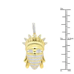 American Rebel 10K Yellow Gold Statue Of Liberty In Bandana Diamond Pendant -Luxurman jewelry american rebel real 10k gold statue of liberty in bandana diamond pendant rulerye 1