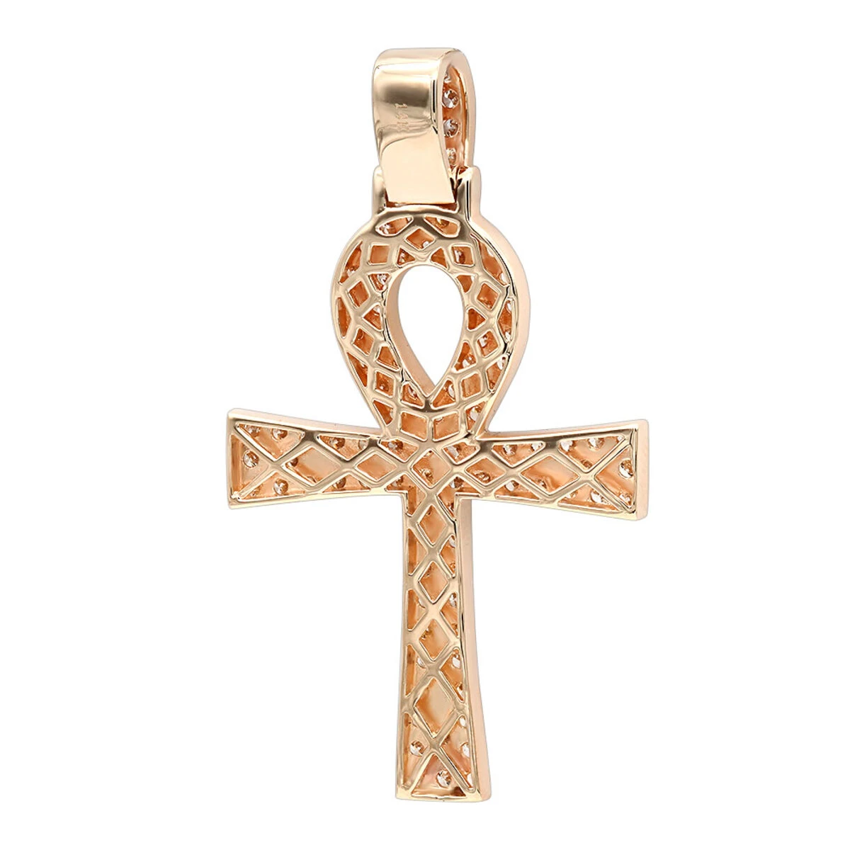 Egyptian Ankh Cross Diamond Pendant For Men 14K Yellow Gold G VS 6 Egyptian Ankh Cross Diamond Pendant For Men 14K Yellow Gold G VS - Image 6