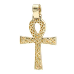 Egyptian Ankh Cross Diamond Pendant For Men 14K Yellow Gold G VS 16 Egyptian Ankh Cross Diamond Pendant For Men 14K Yellow Gold G VS -Luxurman jewelry antique style egyptian ankh cross diamond pendant for men in 14k gold g vs backye