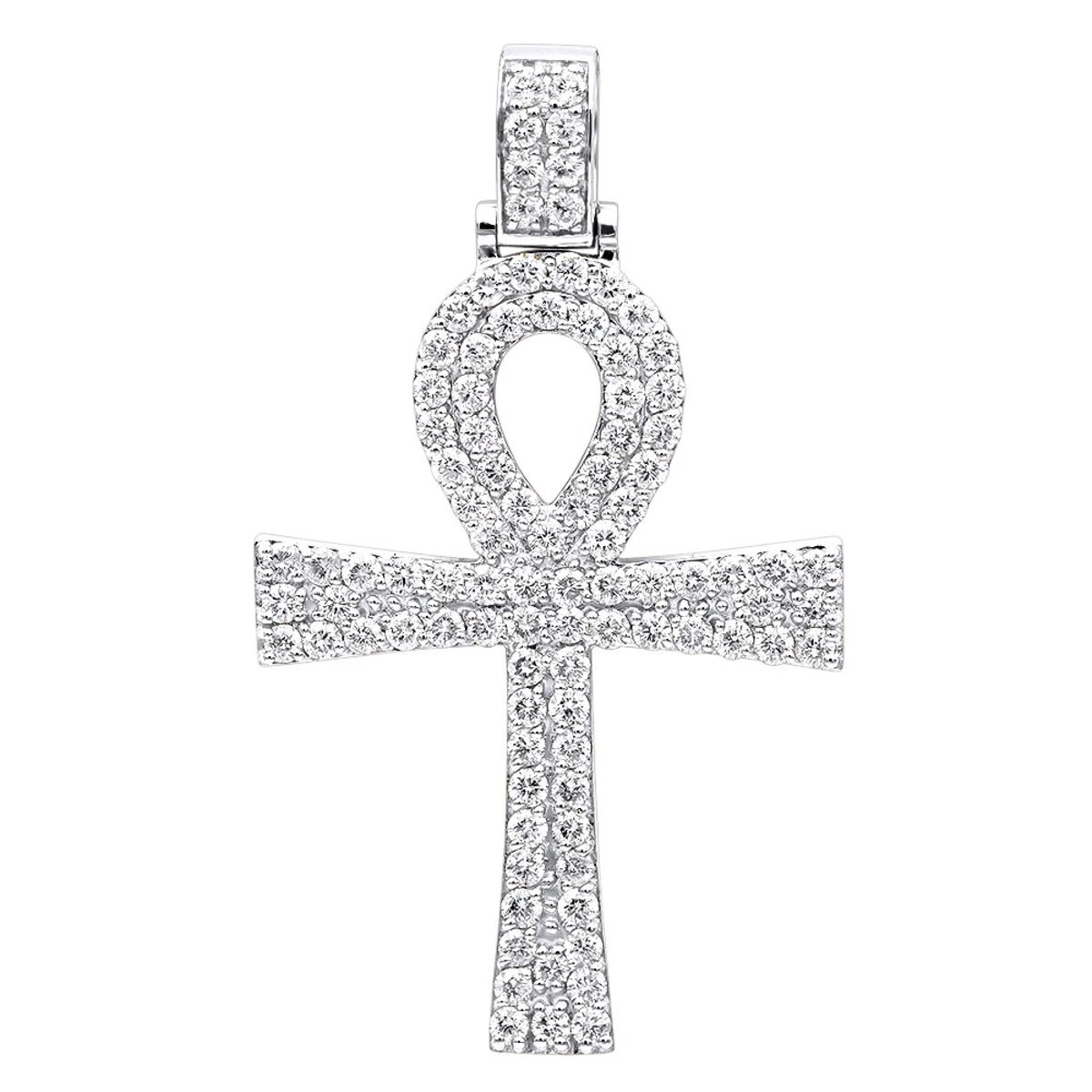 Egyptian Ankh Cross Diamond Pendant For Men 14K Yellow Gold G VS 2 Egyptian Ankh Cross Diamond Pendant For Men 14K Yellow Gold G VS - Image 2