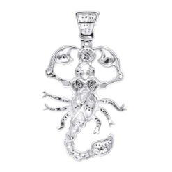 Egyptian Scorpion Diamond Pendant For Men 10K Yellow Gold By LUXURMAN -Luxurman jewelry antique style egyptian scorpion diamond pendant for men 10k gold by luxurman backwh