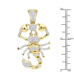 Egyptian Scorpion Diamond Pendant For Men 10K Yellow Gold By LUXURMAN -Luxurman jewelry antique style egyptian scorpion diamond pendant for men 10k gold by luxurman rulerye
