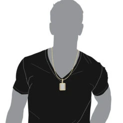 Big 14K Yellow Gold Iced Out Diamond Dog Tag Pendant For Men 8 Carats 2.25 Inches -Luxurman jewelry big 14k gold iced out diamond dog tag pendant for men 8 carats 225 inches 803182 bodye