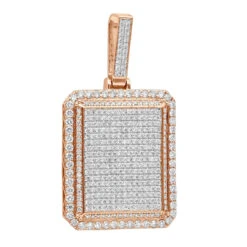 Big 14K Yellow Gold Iced Out Diamond Dog Tag Pendant For Men 8 Carats 2.25 Inches -Luxurman jewelry big 14k gold iced out diamond dog tag pendant for men 8 carats 225 inches 803182 ro