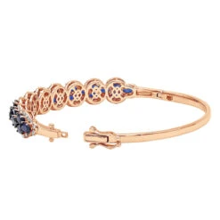 Blue Sapphire And Diamond Bangle Bracelet For Women 14K White Gold 9.5CT LUXURMAN -Luxurman jewelry blue sapphire and diamond bangle bracelet for women 14k gold 95ct luxurman backro