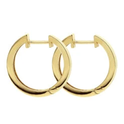 Classy Small 1/2 Inch Diamond Hoop Earrings 14K Yellow Gold Huggies Round Diamonds -Luxurman jewelry classy small 12 inch diamond hoop earrings 14k gold huggies round diamonds backye