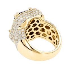 Custom Made 14K Yellow Gold Diamond Ring With Black Onyx For Men And Women 4.65ct 9 Custom Made 14K Yellow Gold Diamond Ring With Black Onyx For Men And Women 4.65ct -Luxurman jewelry custom made 14k gold diamond ring with black onyx for men and women 465ct backye