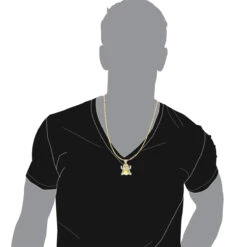 Emoji Ghost Symbol Real Diamond Pendant For Men 1CT 14K Yellow Gold By Luxurman -Luxurman jewelry emoji ghost symbol real diamond pendant for men 1ct 14k gold by luxurman bodye 2